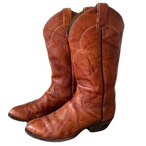 Vintage Tony Lama Rich Tan Western Boots Size 8.5E
